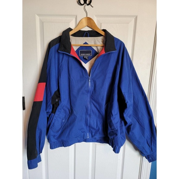 Prides Landing Other - Prides Landing Vintage Men's Lightweight Bomber Jacket Size XL Blue Retro 90s